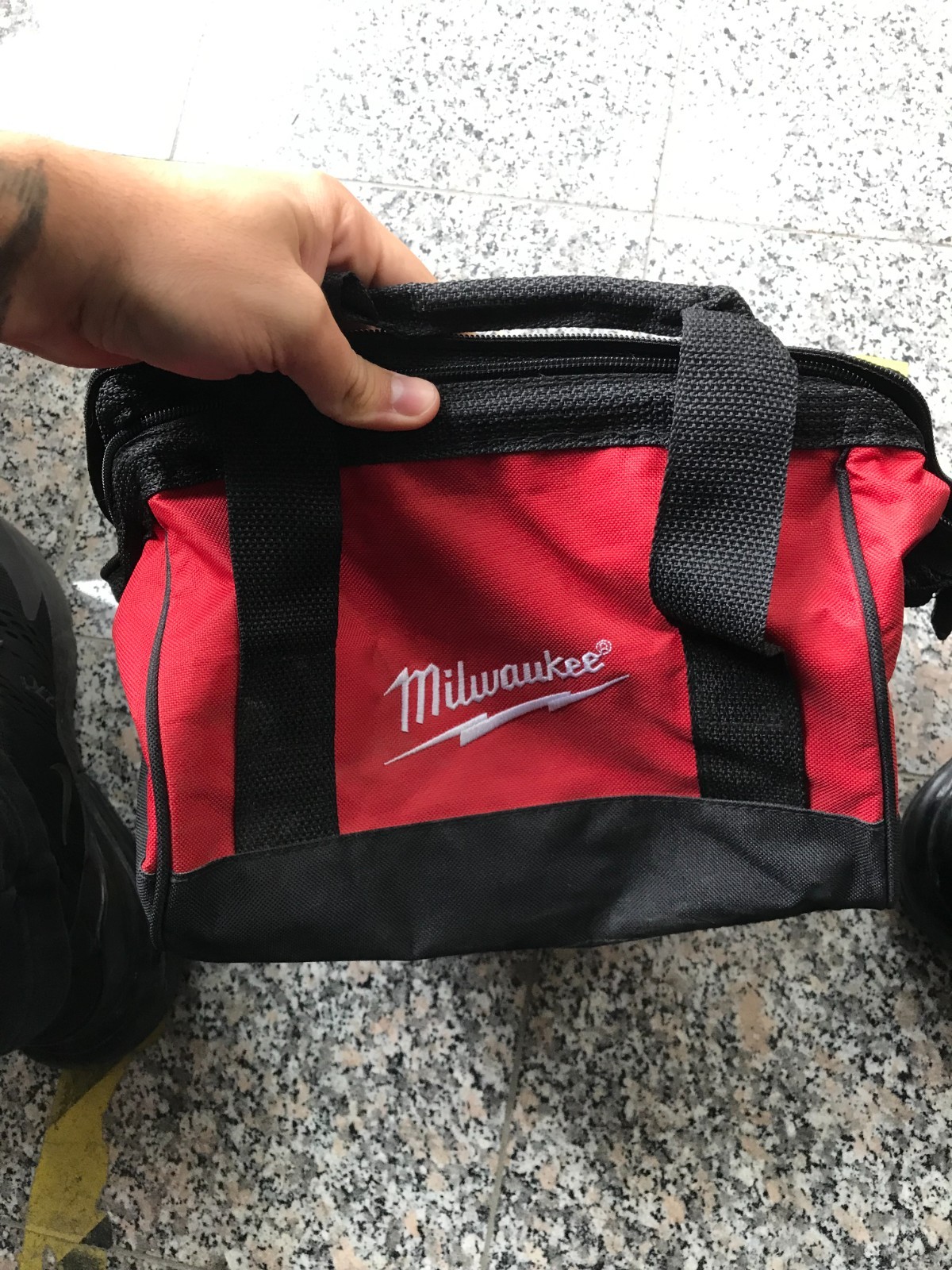 Milwaukee Tool Bag Small Contractor Bag Red Black Zipper 11”x11”x10” OEM