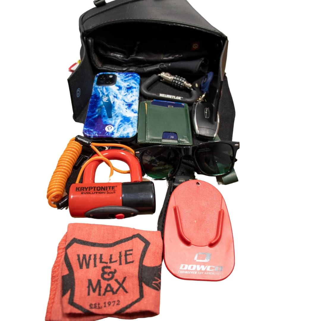 Willie & Max Black Synthetic Leather Small Motorcycle Swingarm Bag for Softail/T