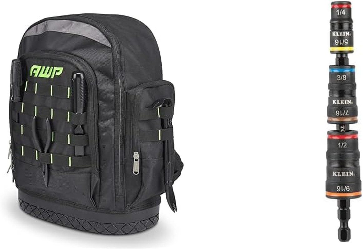 Klein Extreme Tool Backpack with 7-in-1 Impact Flip Socket Set & Padded Straps