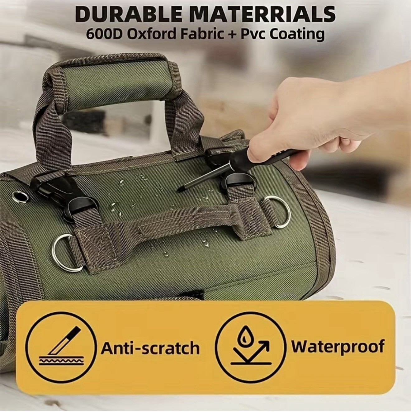 Portable Tool Roll Up Bag Multi Pocket Portable Organizer Pouch Hardware Storage