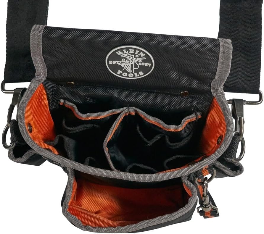 Klein Tools 5243 Tradesman Pro 15-Pocket Pouch with Padded Strap and Tape Thong