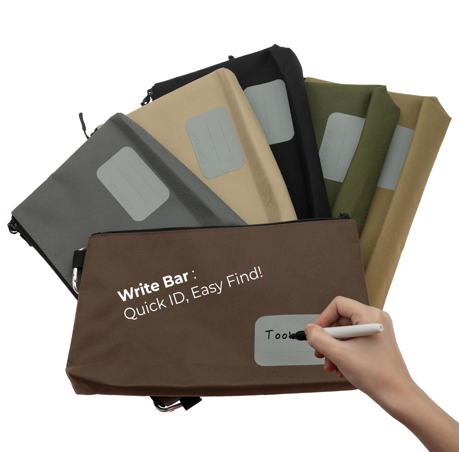 6 Pack 12 inch Tool Pouch Zipper Bag, Heavy Duty, Flat Bottom, YKK Zipper