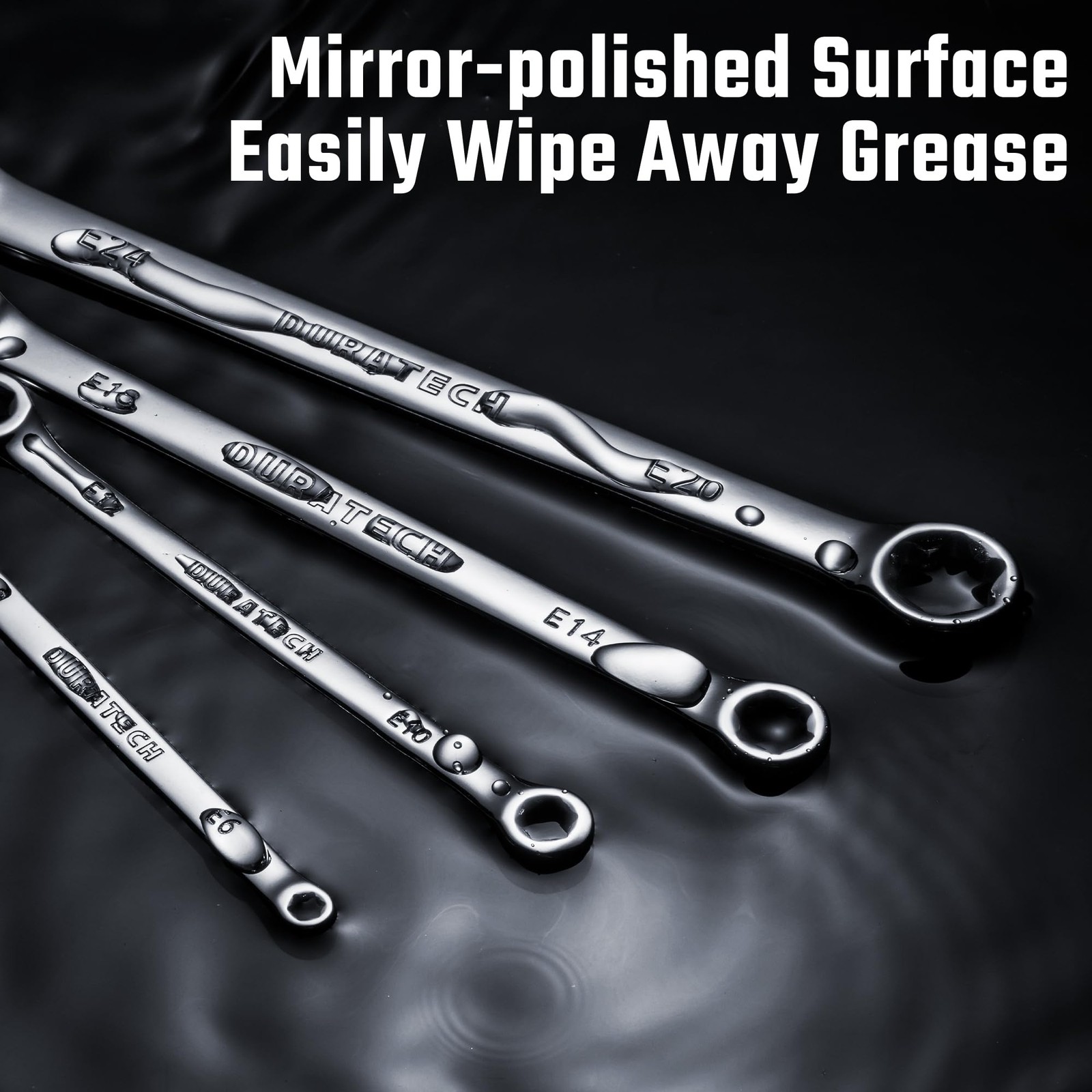 DURATECH 4-Piece E-Torx Wrench Set, Double Box End CR-V Silver
