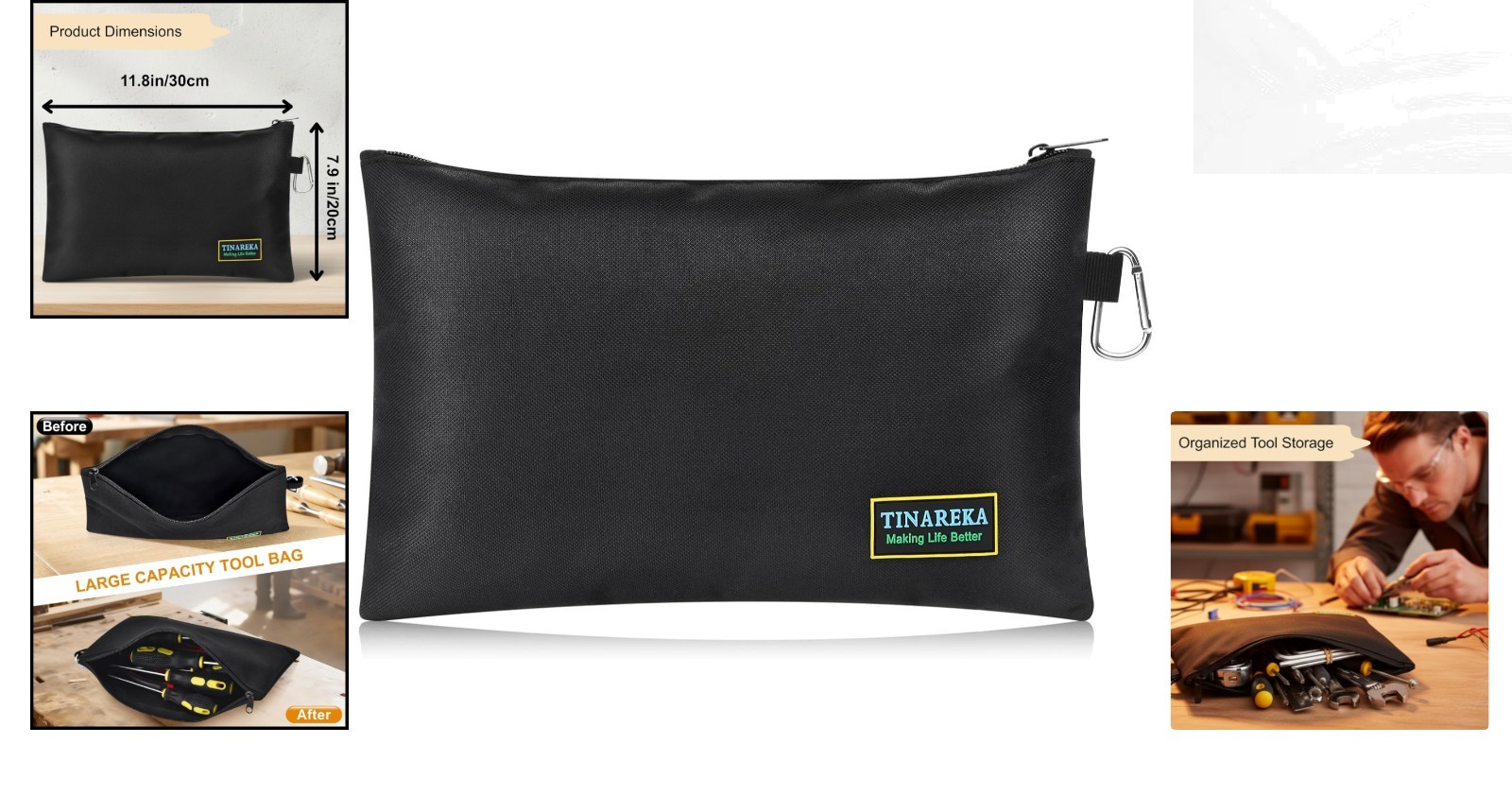 Ultimate 8-Pocket Waterproof Tool Pouch for Electricians & DIY – 7.9×11.8 Inch