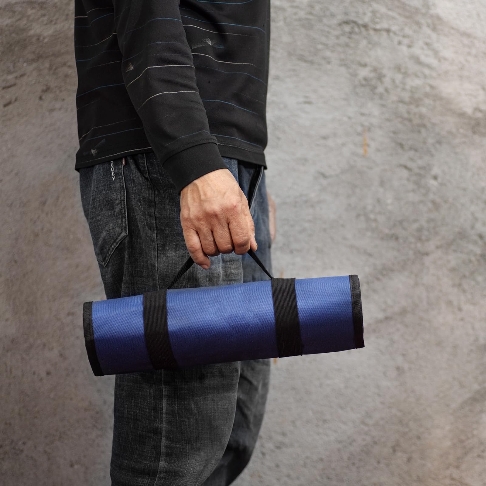 Canvas Tool Roll Up Bag Organizer with Pouches for One Size, 1pc Blue
