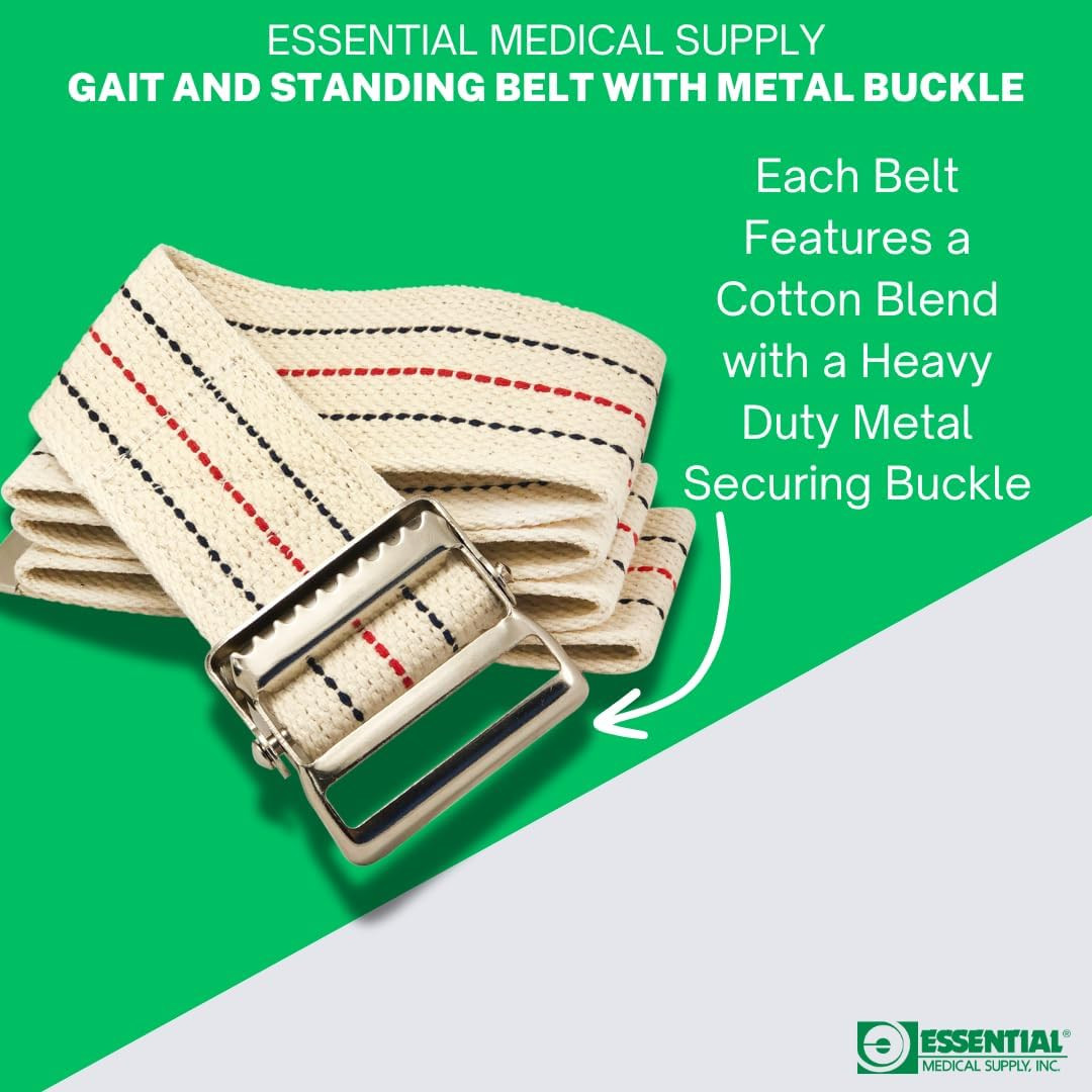 Essential Supply Cotton Blend Walking Gait and Standing Belt – Secure Metal Buc