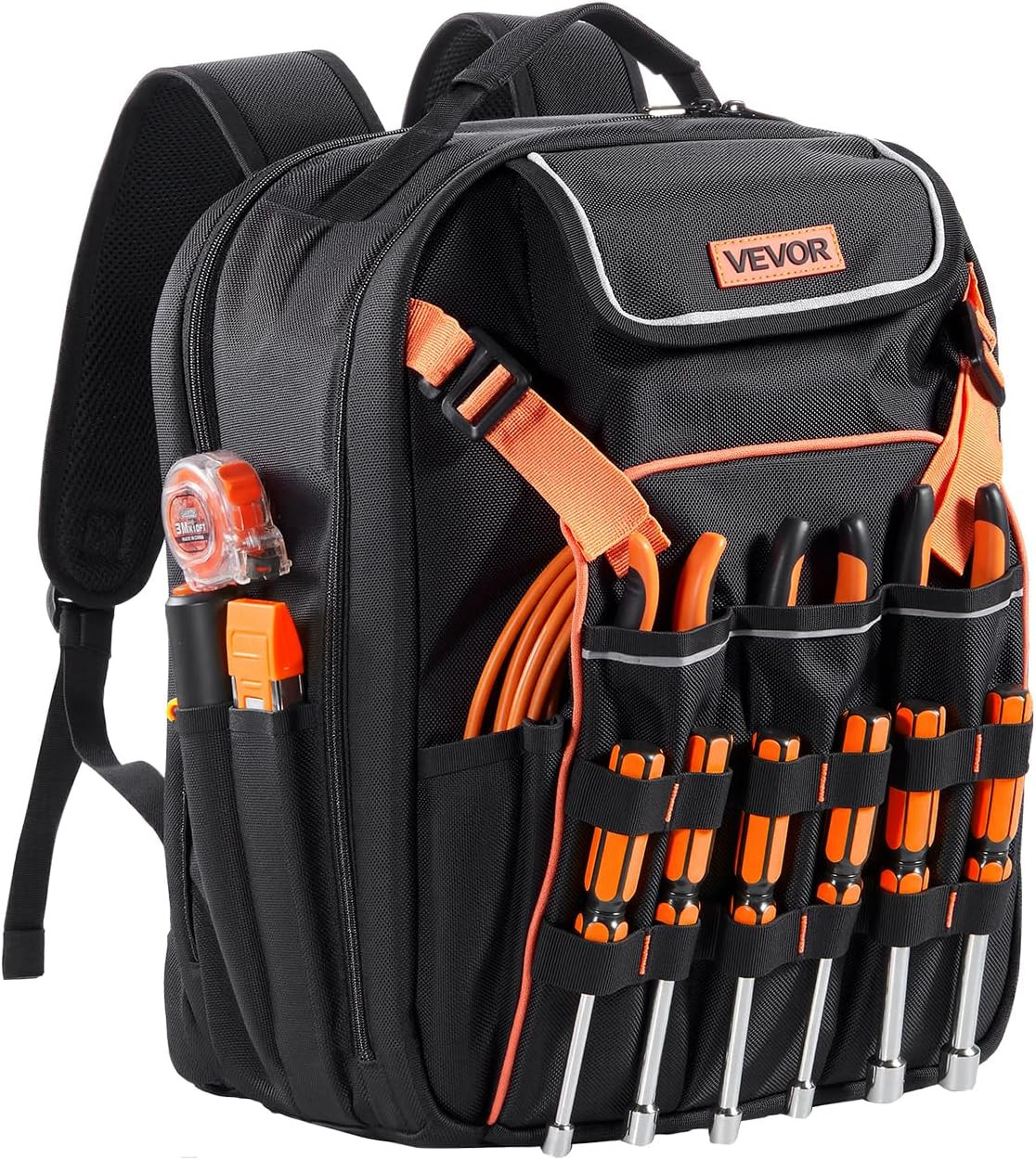 Ultimate Heavy-Duty Tool Backpack with 45 Pockets & Laptop Compartment