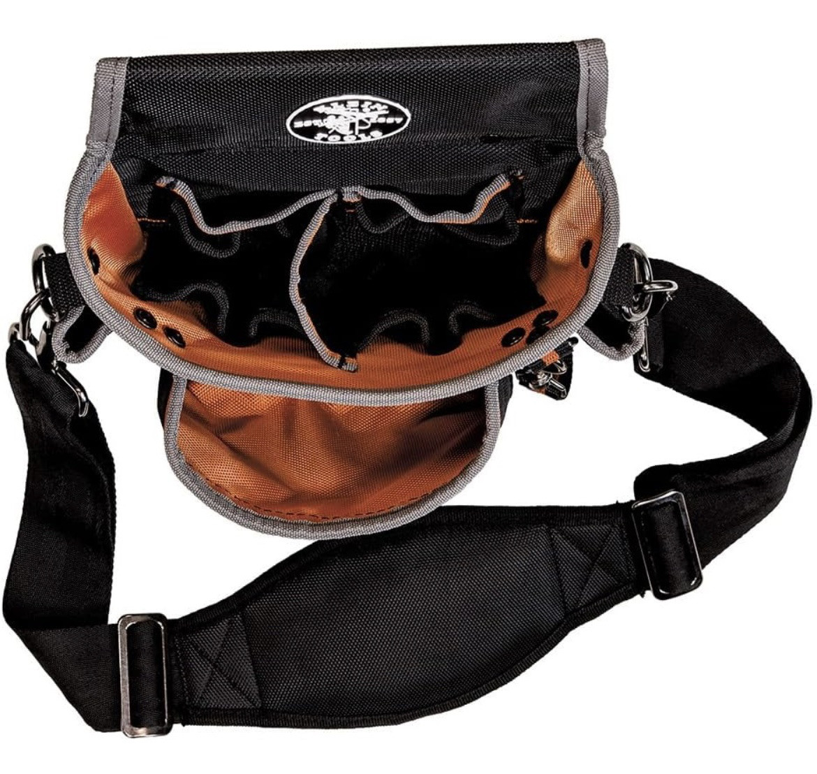 Klein Tools Tradesman Pro 15-Pocket Tool Pouch Holster in Black & Orange