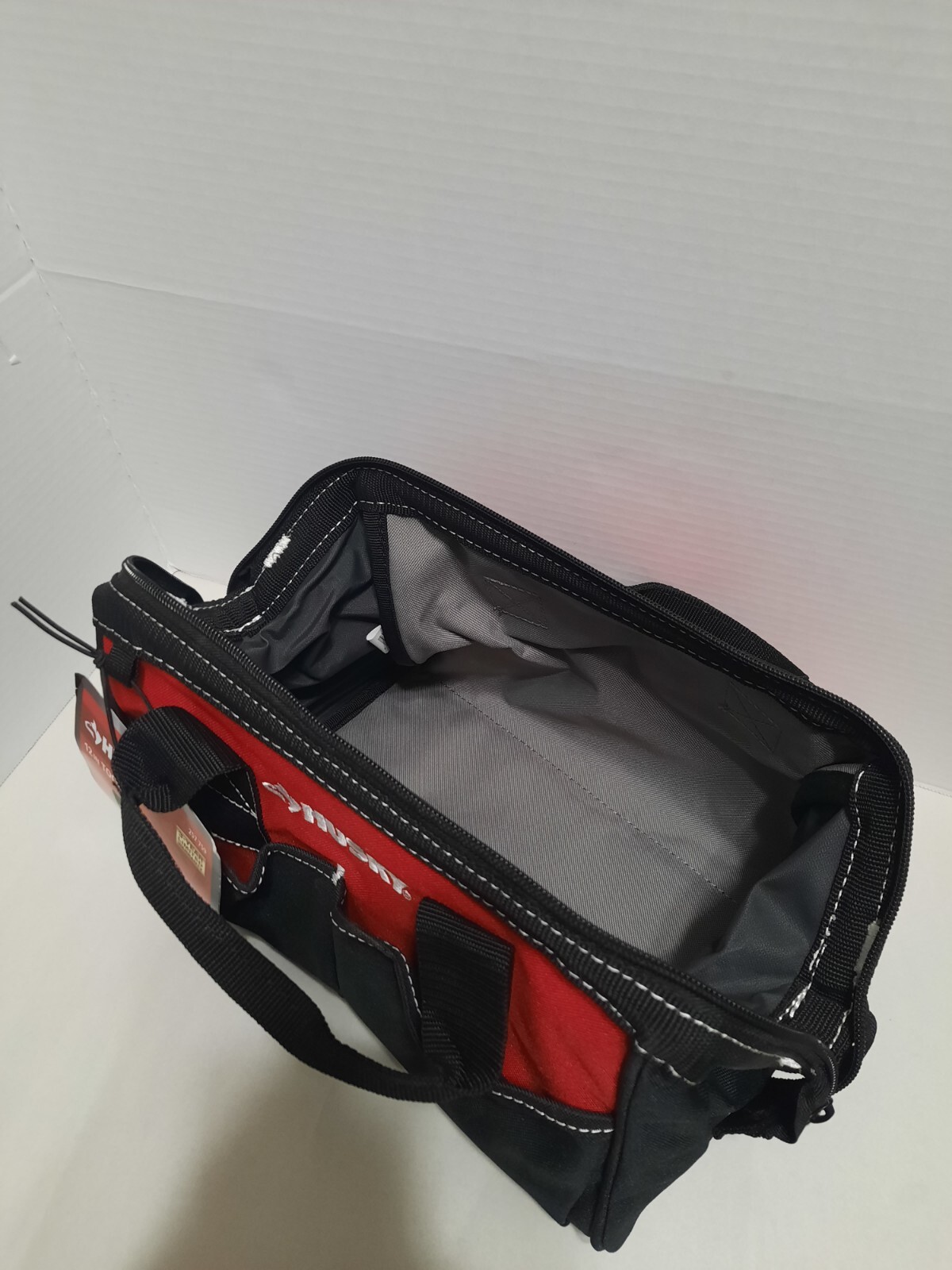 Husky Zippered Tool Bag 12 in 4 Pocket Water Resistant Polyester Standard Duty