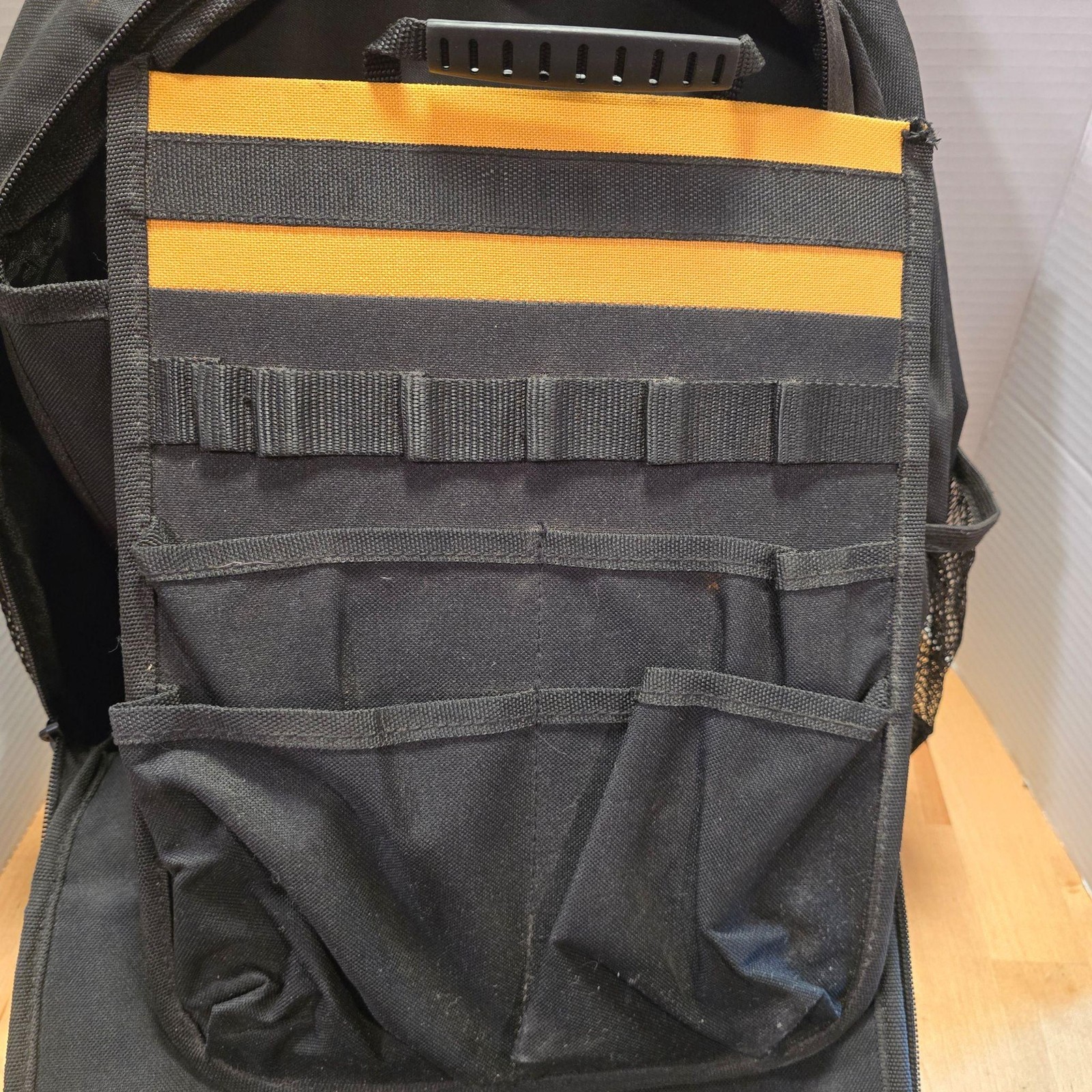 Bostitch Tool Backpack Adjustable Black Polyester Padded Handle Organizer Bag