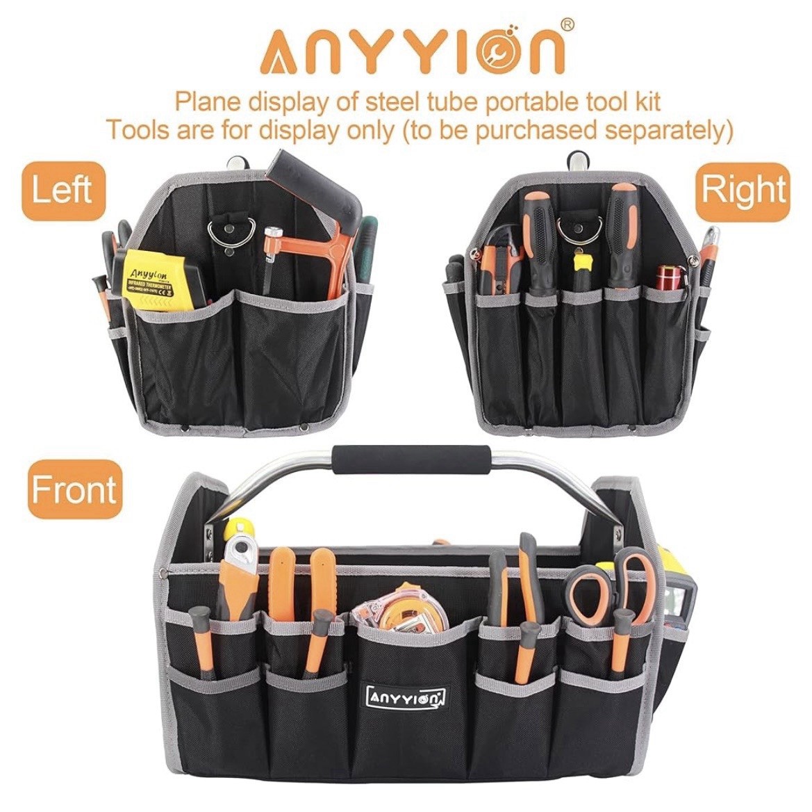 Anyyion 17-Inch Tool Bag Tool Tote Electrical and Maintenance Tool Carrier New