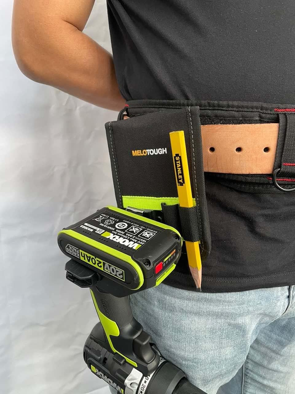 MeloTough Black Reflective Tape Measure Holster Durable Utility Clip Pouch