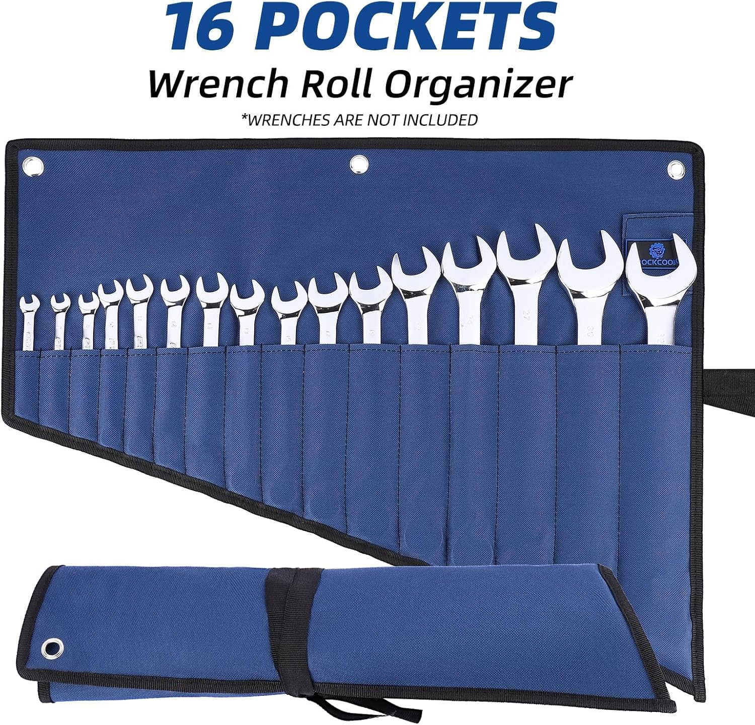 Tool Roll Bag for Wrenches Organizer, Rolled Tool Pouch Heavy Duty Oxford Fabric