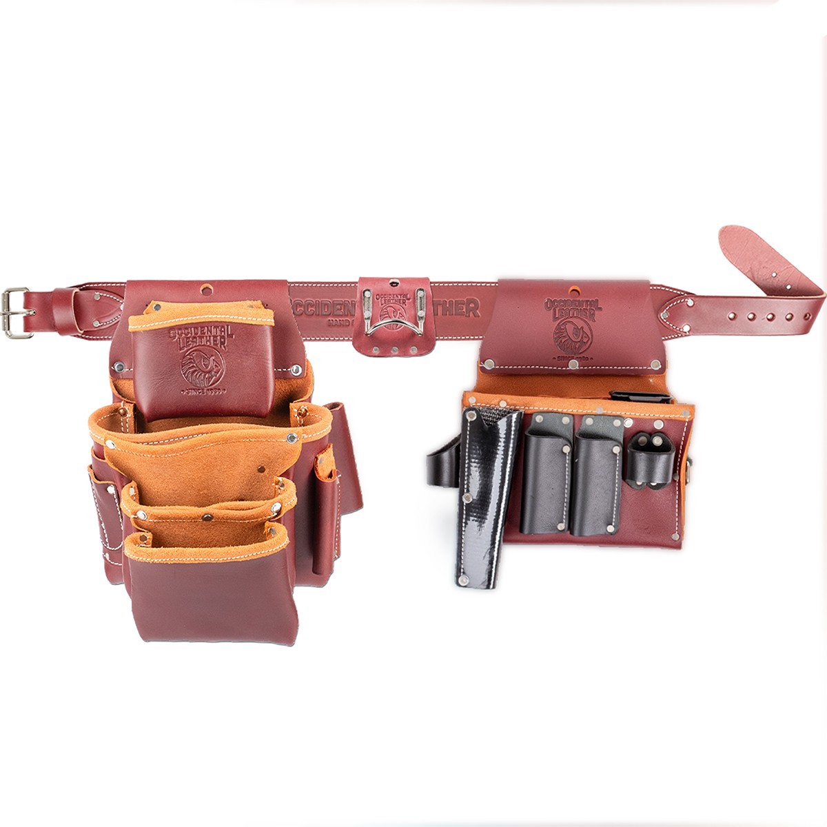 Occidental Leather Right Hand Commercial Drywall Tool Belt Setup, Brown, Large