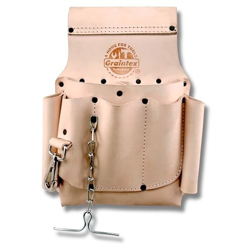 Electrician Leather Tool Pouch | Natural Color Top Grain Leather | Perfect