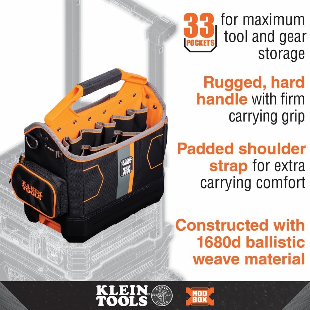 Klein Tools 62202MB MODbox Tool Tote, Part of the Mobile Black/Orange