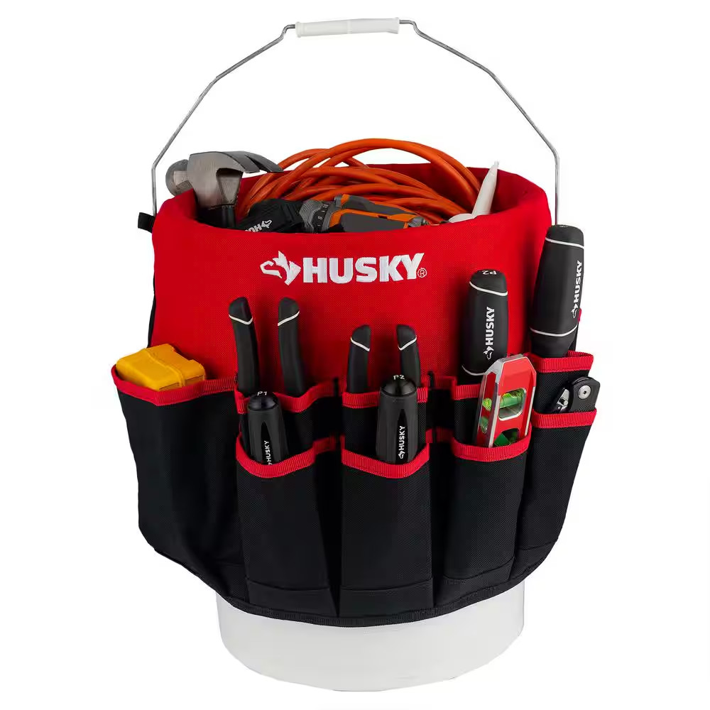 12 In. 30-Pocket Bucket Jockey 5 Gal. In-Bucket Storage Tool Bag