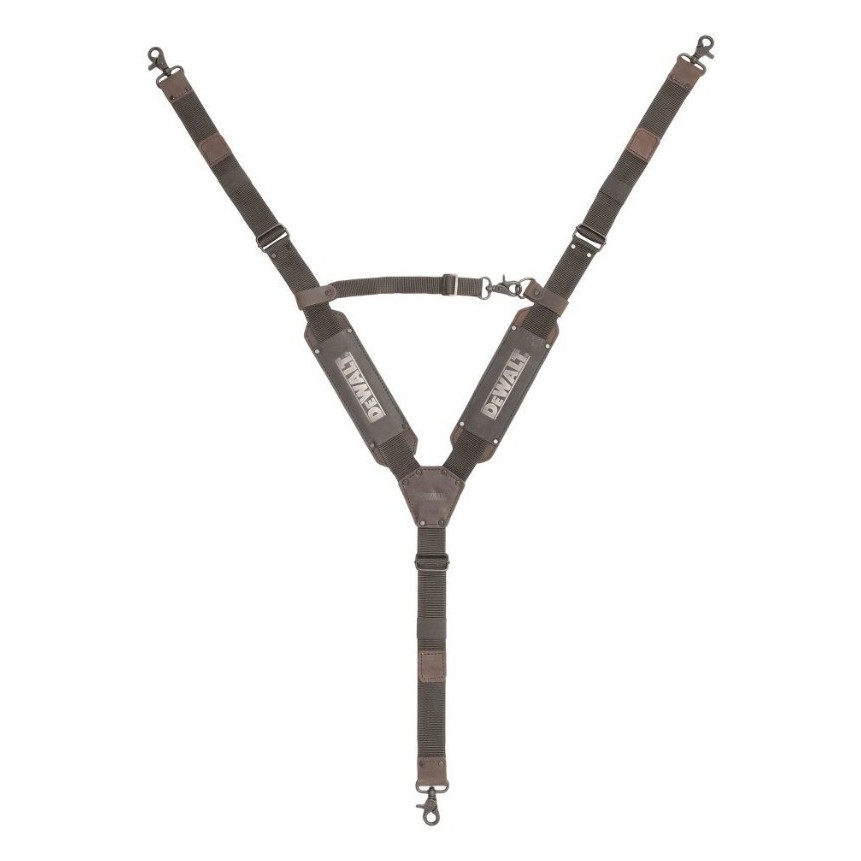 DEWALT Adjustable Tool Belt Suspenders Harness Suspension Rig Brown/Black