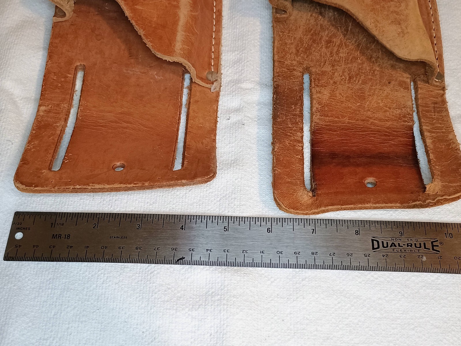 2 – NICHOLAS TOOL HOLDER MODEL No. 58 top grain cowhide Made In USA