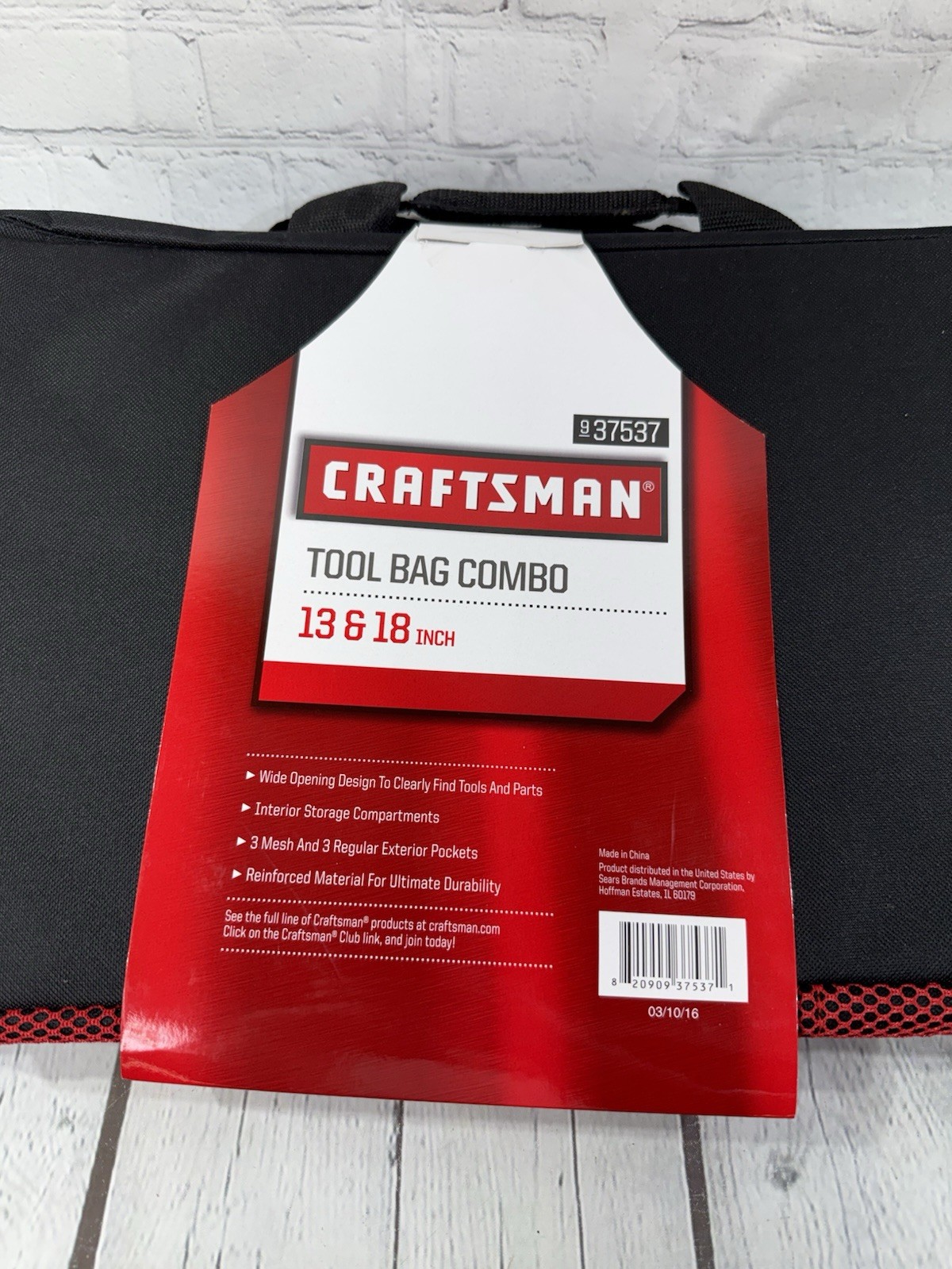 CRAFTSMAN Tool Bag COMBO 13in & 18in. #937537 & Large Mouth Tool Bag #37535 NEW!