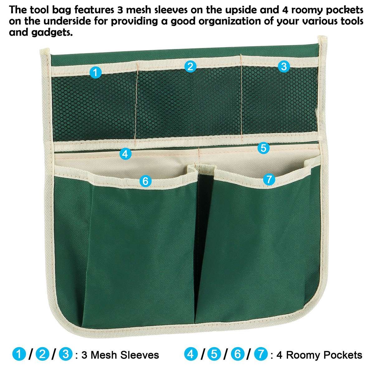 Portable Kneeling Pad Tool Bag Pouch for Kneeler Seat Folding Outdoor Garden USA