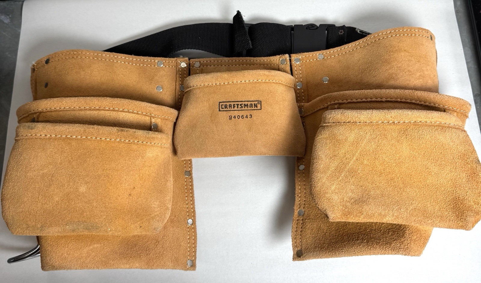 Heavy Duty Leather Adjustable Craftsman Tool Belt W/Quick Release Buckle 940646