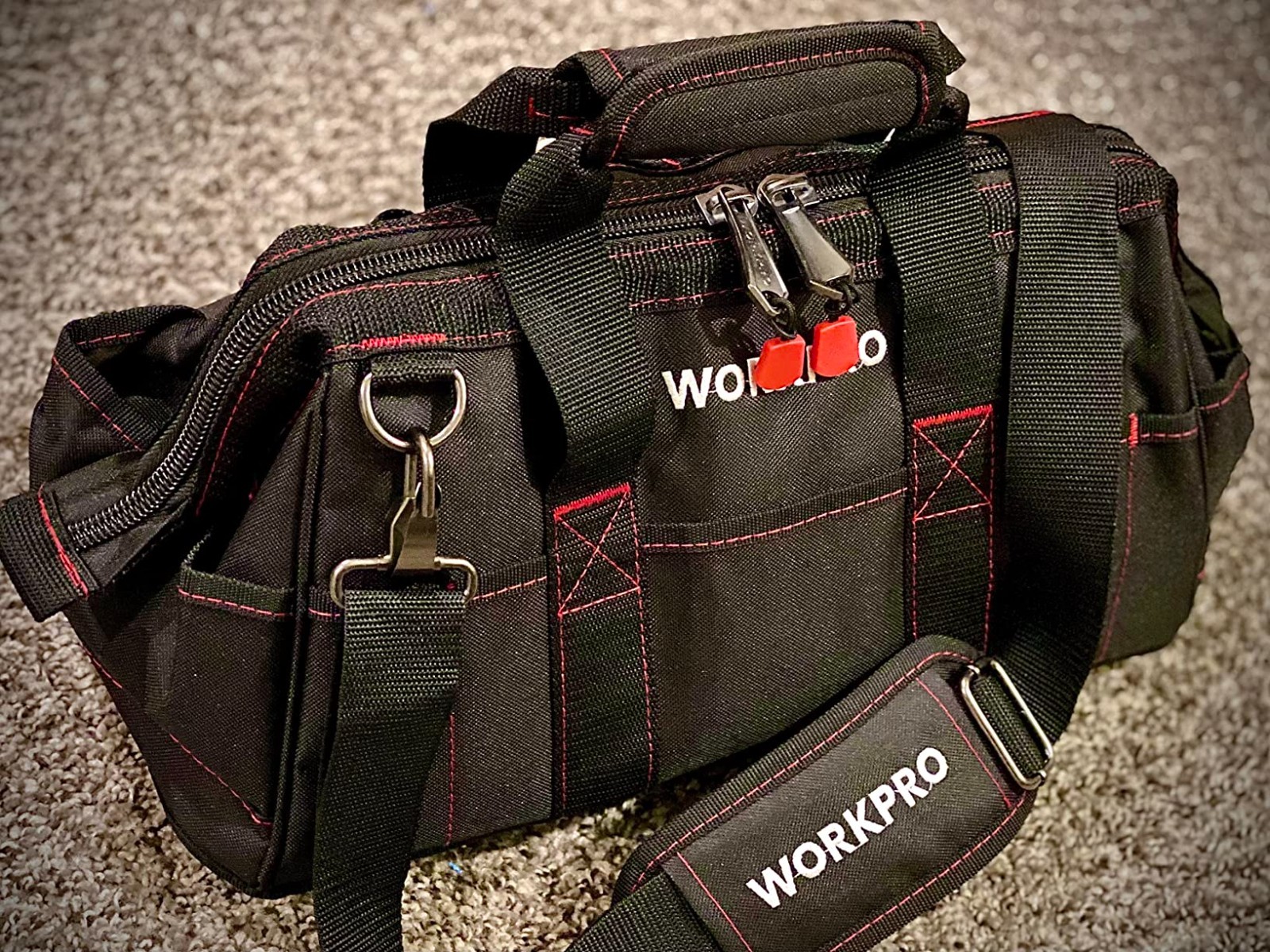 16-inch Zipper Workshop Tool Bag Wide Mouth Heavy Duty Storage Shoulder Strap…