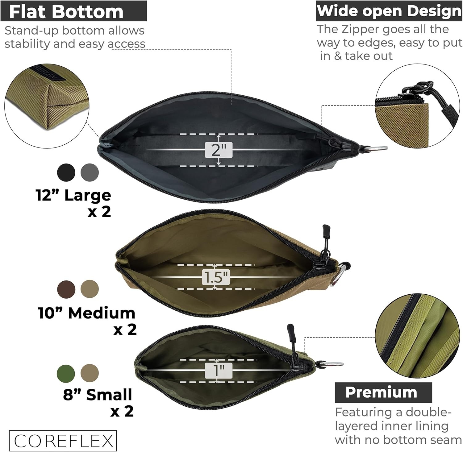 Multipurpose Zipper Tool Pouch Combo