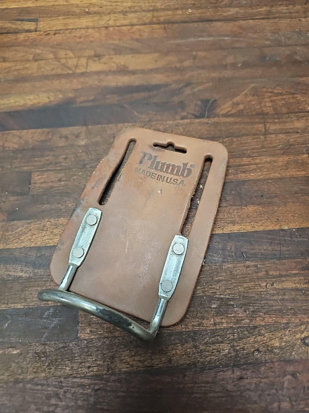 A50- Plumb USA Genuine Leather Hammer Holder With Steel Loop For Tool Belt