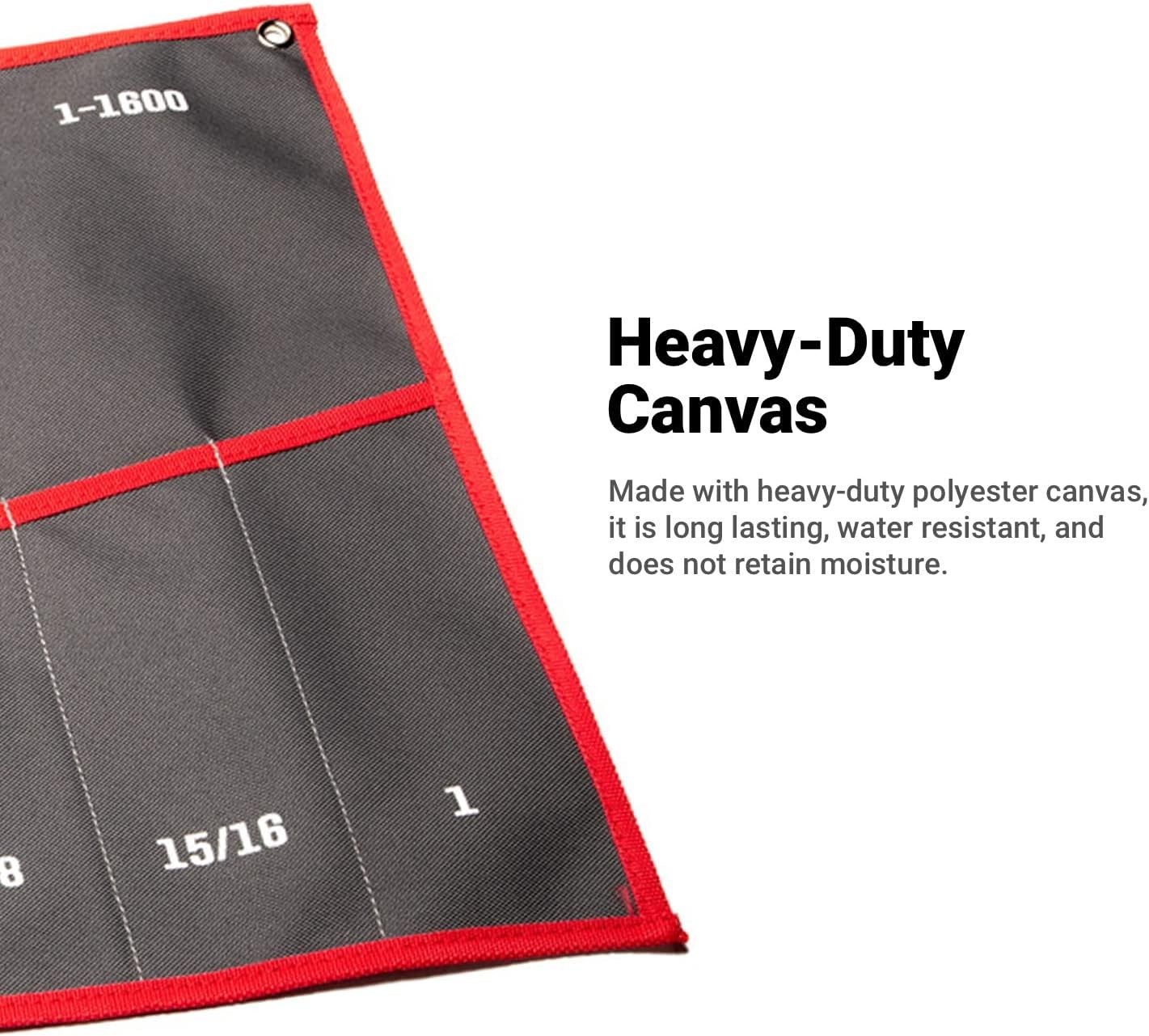 Versatile Grey Wrench Pouch with 13 Size-Marked Pockets – Easy Carry Design