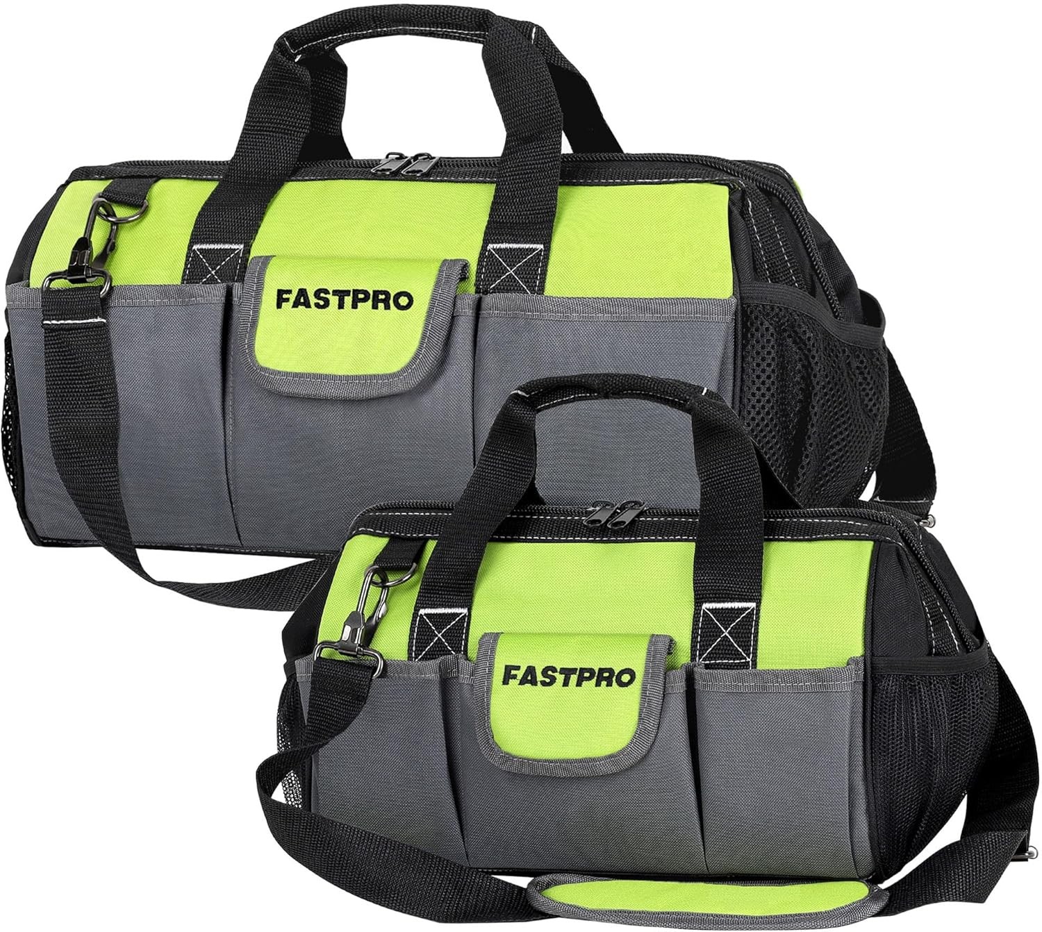 FASTPRO 2-Piece Tool bags, 13-inch & 16-inch Wide Mouth Tool Storage Bags