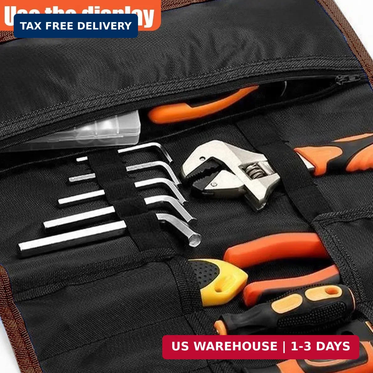 23 Pocket Car Tool Bag Roll Up Organizer – Portable Wrench Organizer & Tools Sto