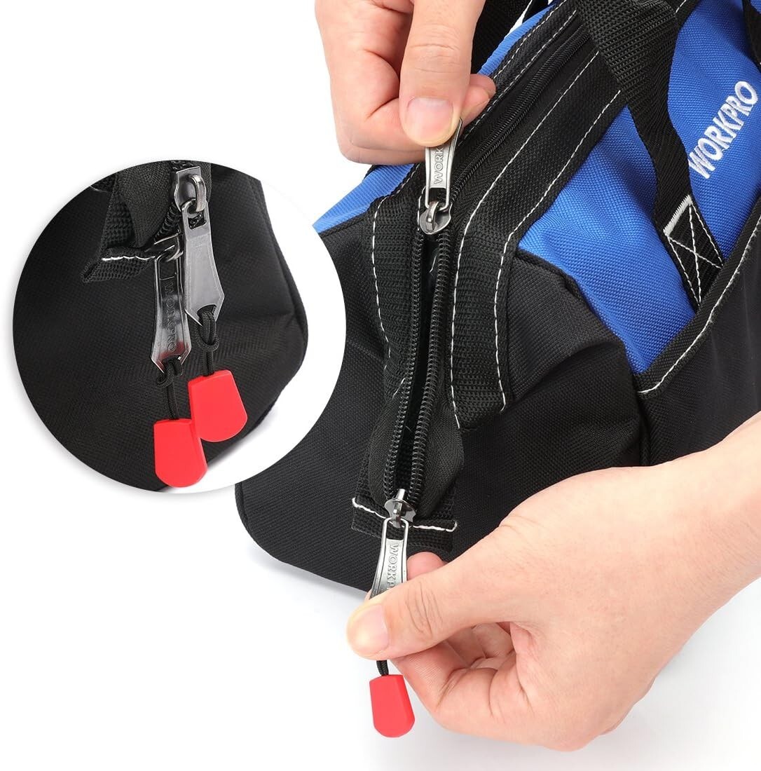 13-Inch Wide Mouth Tool Bag – Durable Polyester with Pockets for Easy Storage