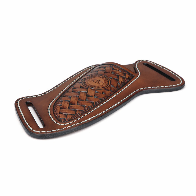 TOURBON Leather Engraved Fixed Blade Knife Sheath Belt Pouch EDC Knives Case