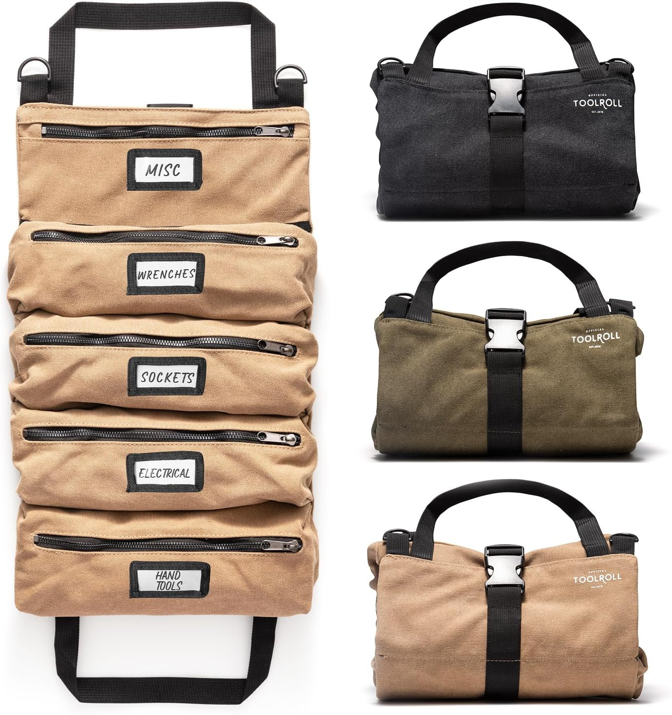 Official Legacy Tool Roll Bag, 5-Pocket, 20 X 12 In, Armygreen, Made in USA | Ea