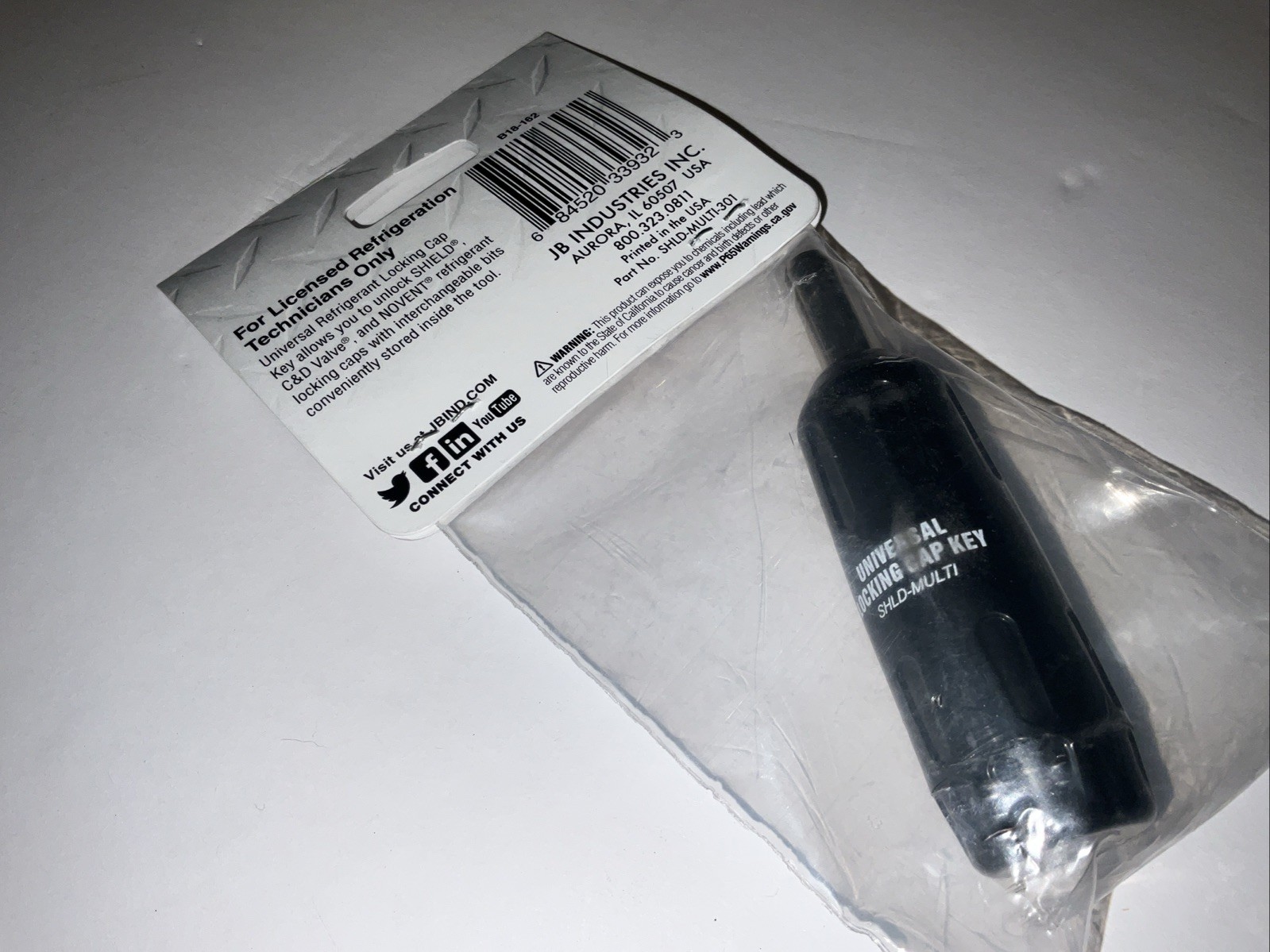 JB B18-162 SHLD-MULTI-301 Universal Locking Cap Tool Refrigeration Access Valve