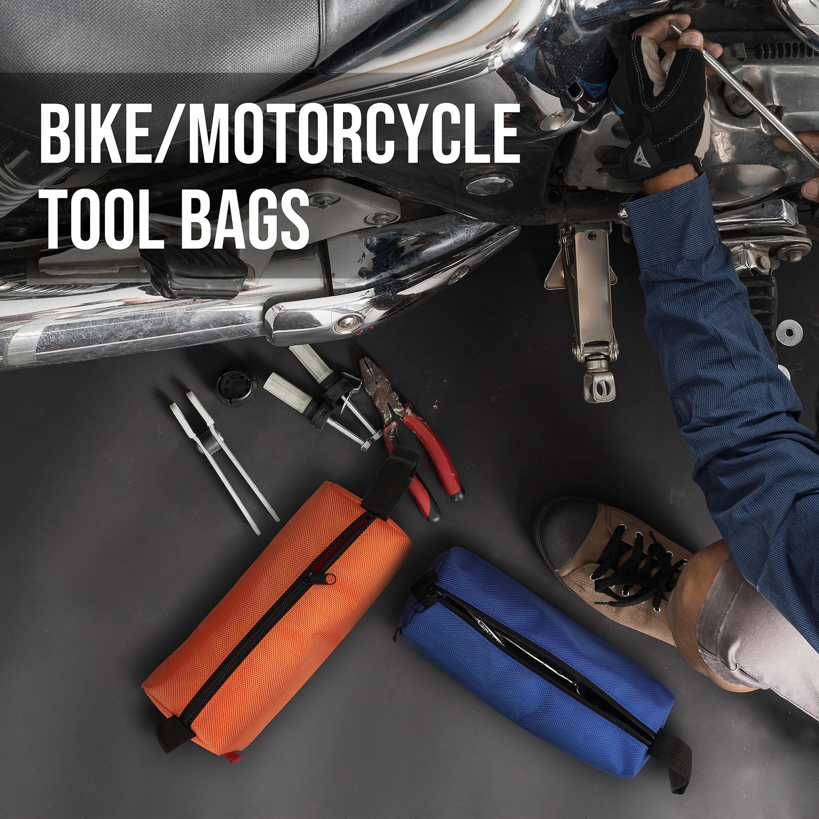 Tool Bags – 5 Packs of Heavy Duty Tool Pouches with Zipper, Made with 1680D O…