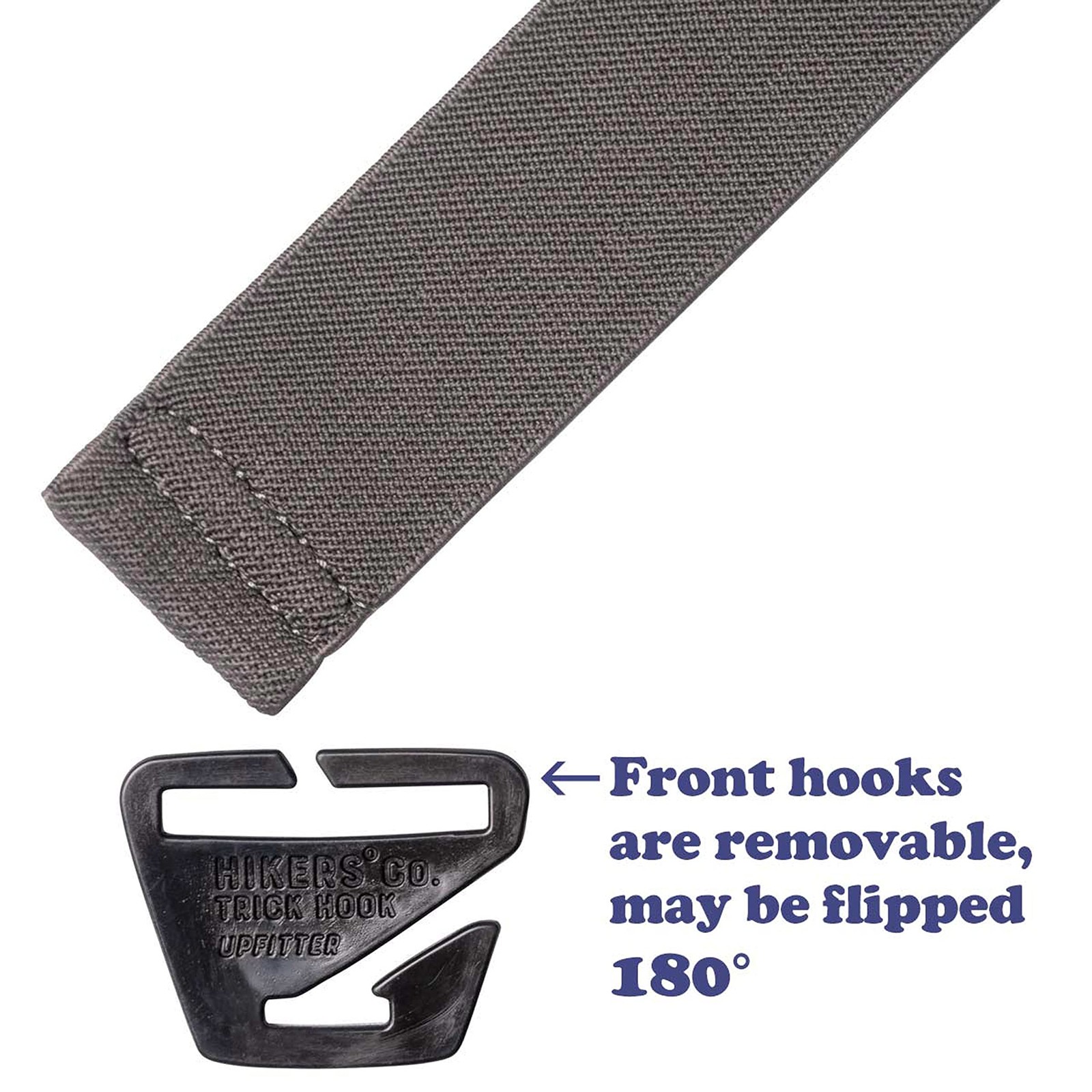 HIKERS – Upfitter Hidden Suspenders for Men Under Clothes 47in – Large, Grey