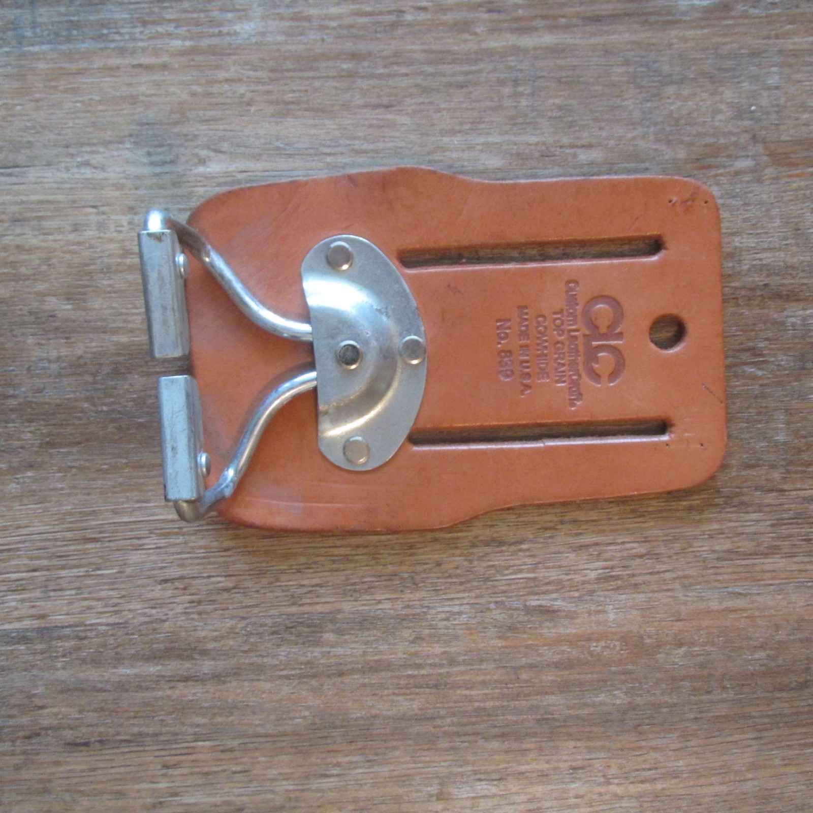 CLC TOP GRAIN COWHIDE HAMMER HOLDER Carpenter Belt METAL FLIP CRADLE W/O LABEL!!