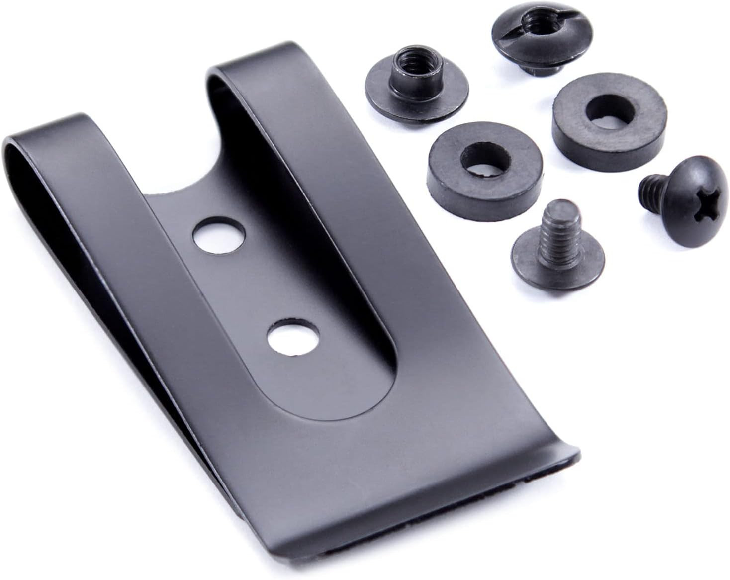 Holstersmith Universal Metal Belt Clip – Fits up to 2.0 Inch Belts – Nickel & Bl
