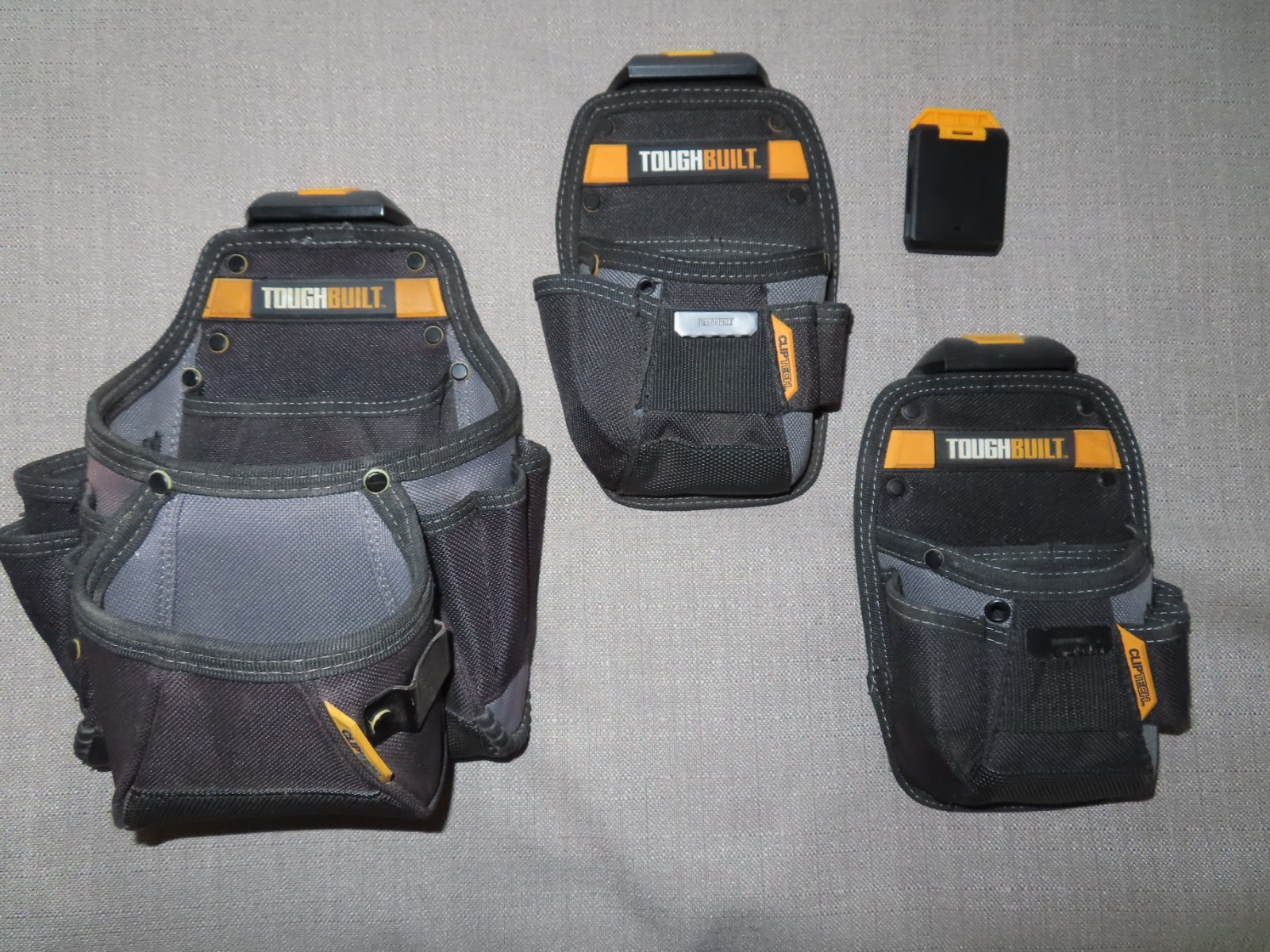 Lot of 3 ToughBuilt Cliptech Tool Belts Pouch Used Pre Owned Carpenter