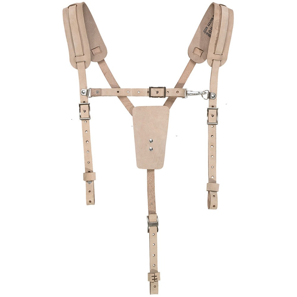 Klein Tools 5413 Soft Leather Work Belt Suspenders One Size Fits Most