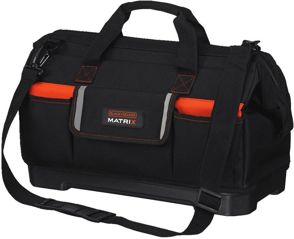 BLACK+DECKER Tool Tote Bag for Matrix System, Wide-Mouth, 21-Inch (BDCMTSB)