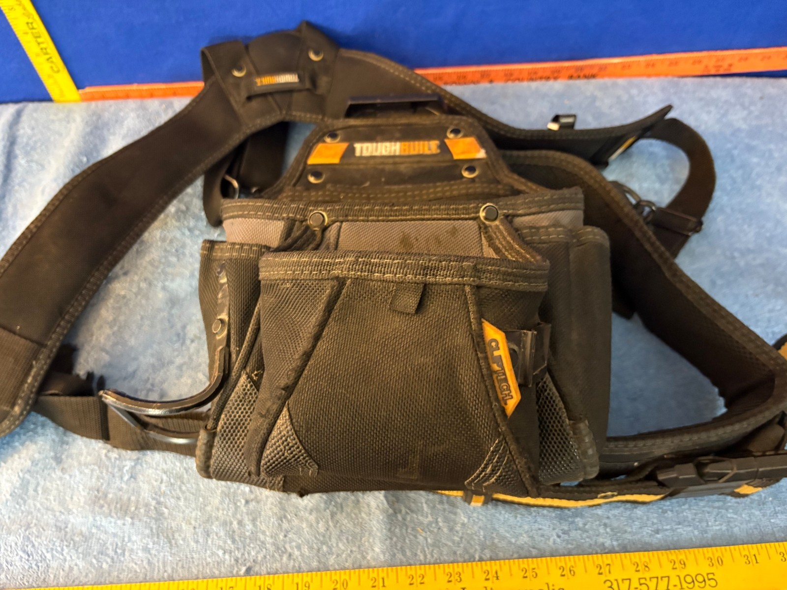 ToughBuilt Work Tool Belt w/ Suspenders w/ Pouch
