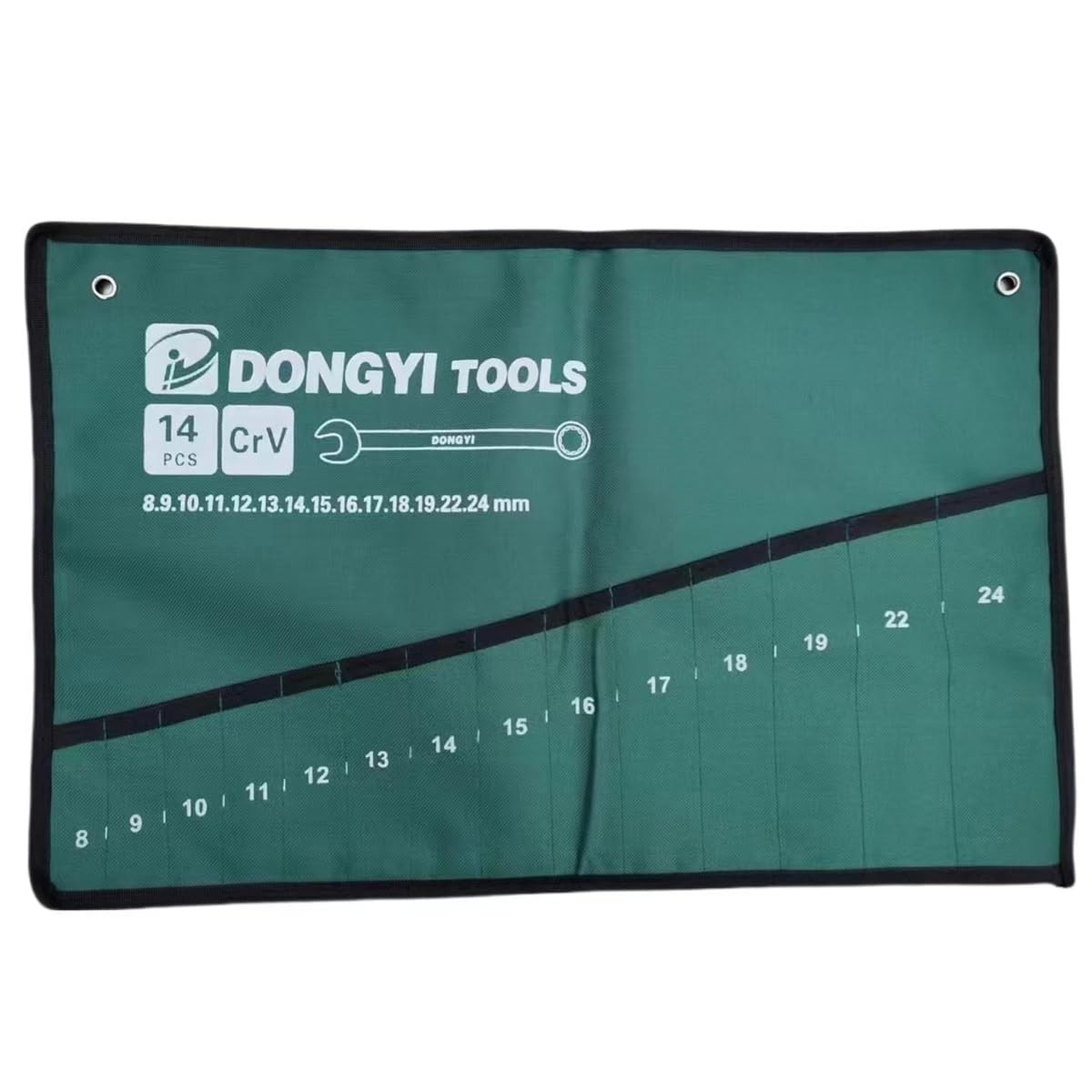 Dracra 2 Pack Wrench Roll Up Pouch Wrench Set Roll Organizer 14 Pocket Slot