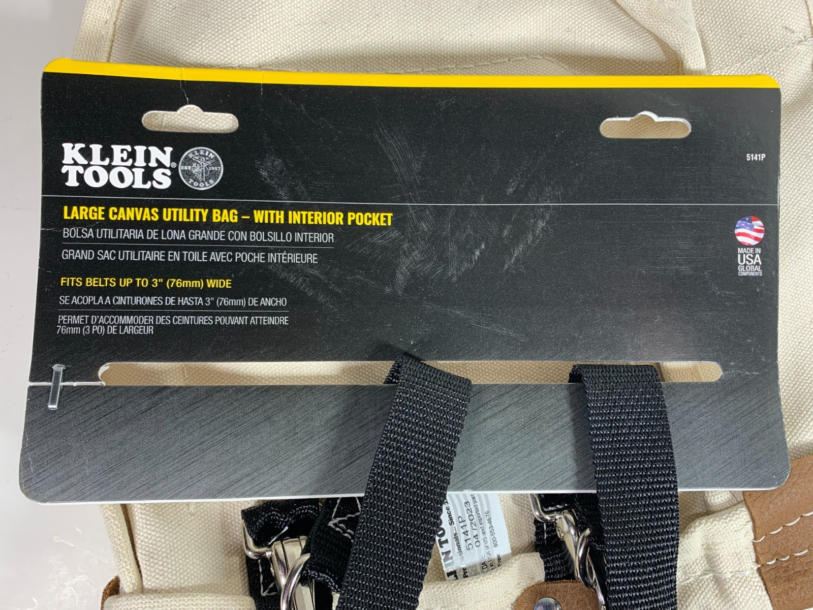 KLEIN TOOLS 5141P Tan Tool Pouch Canvas 2DGU1