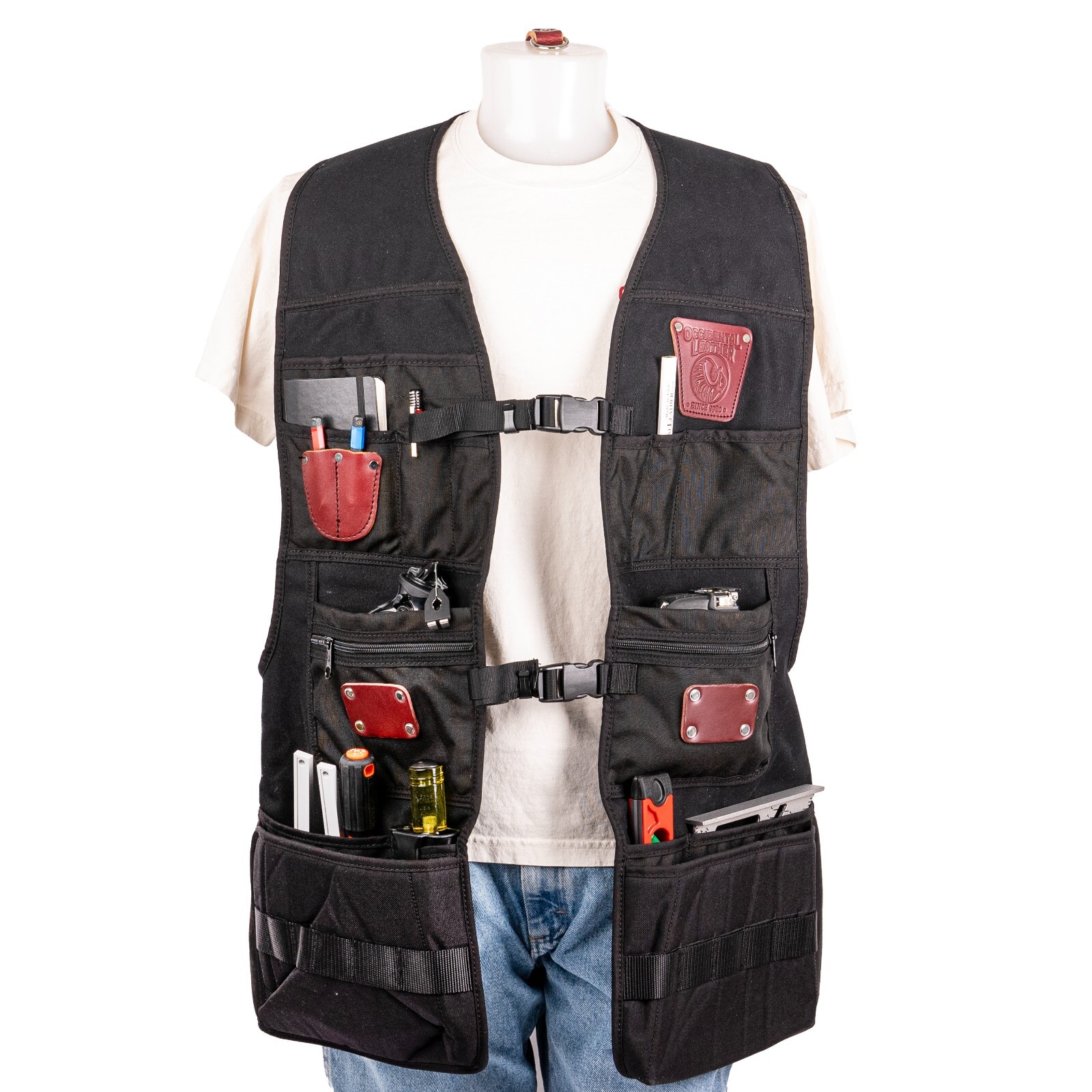 Occidental Leather 2576 XL OxyPro ZIP Tool Fastener Work Vest 34 Pockets XL