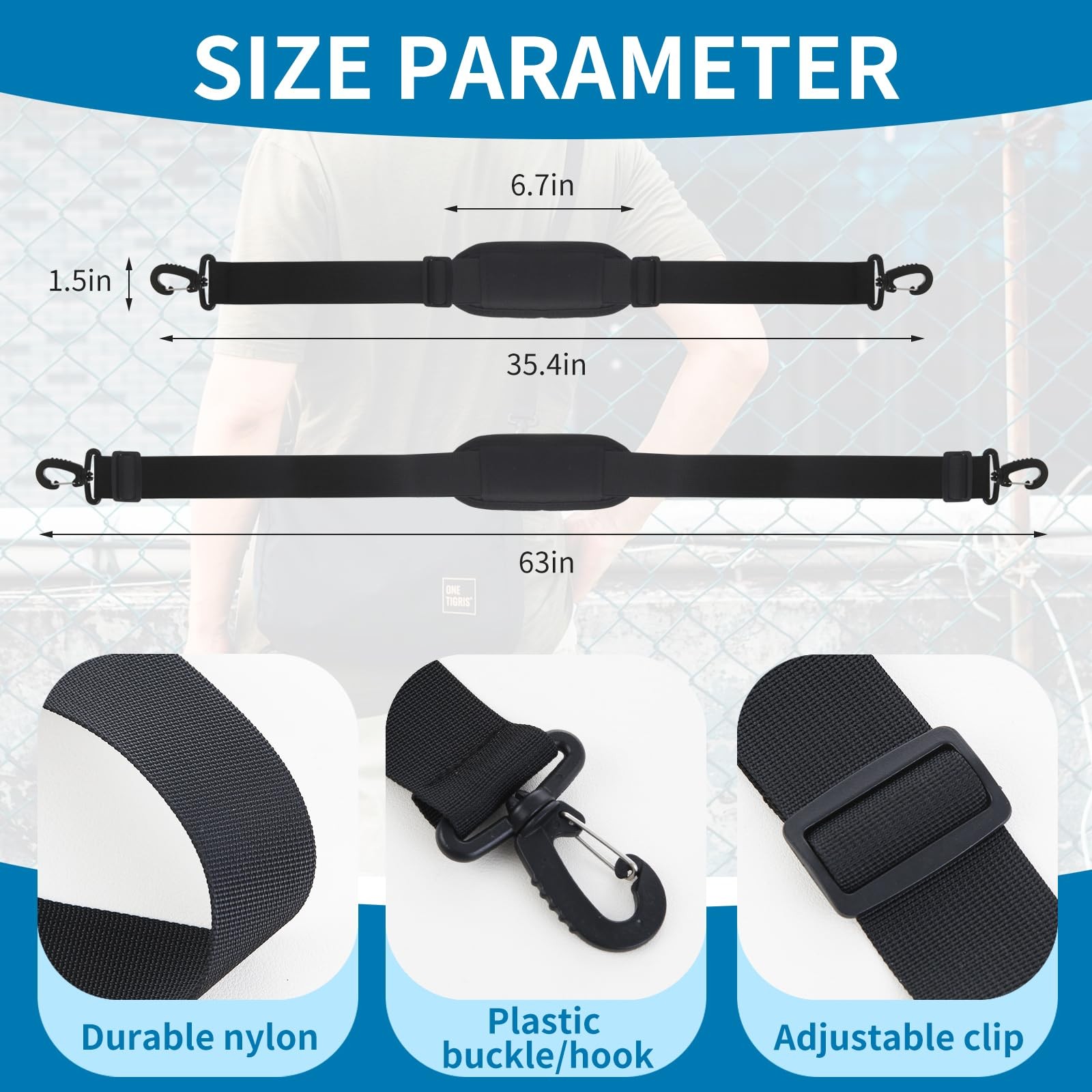 63″ Adjustable Shoulder Strap Compatible with Veto Pro Pac,with Detachable Thic