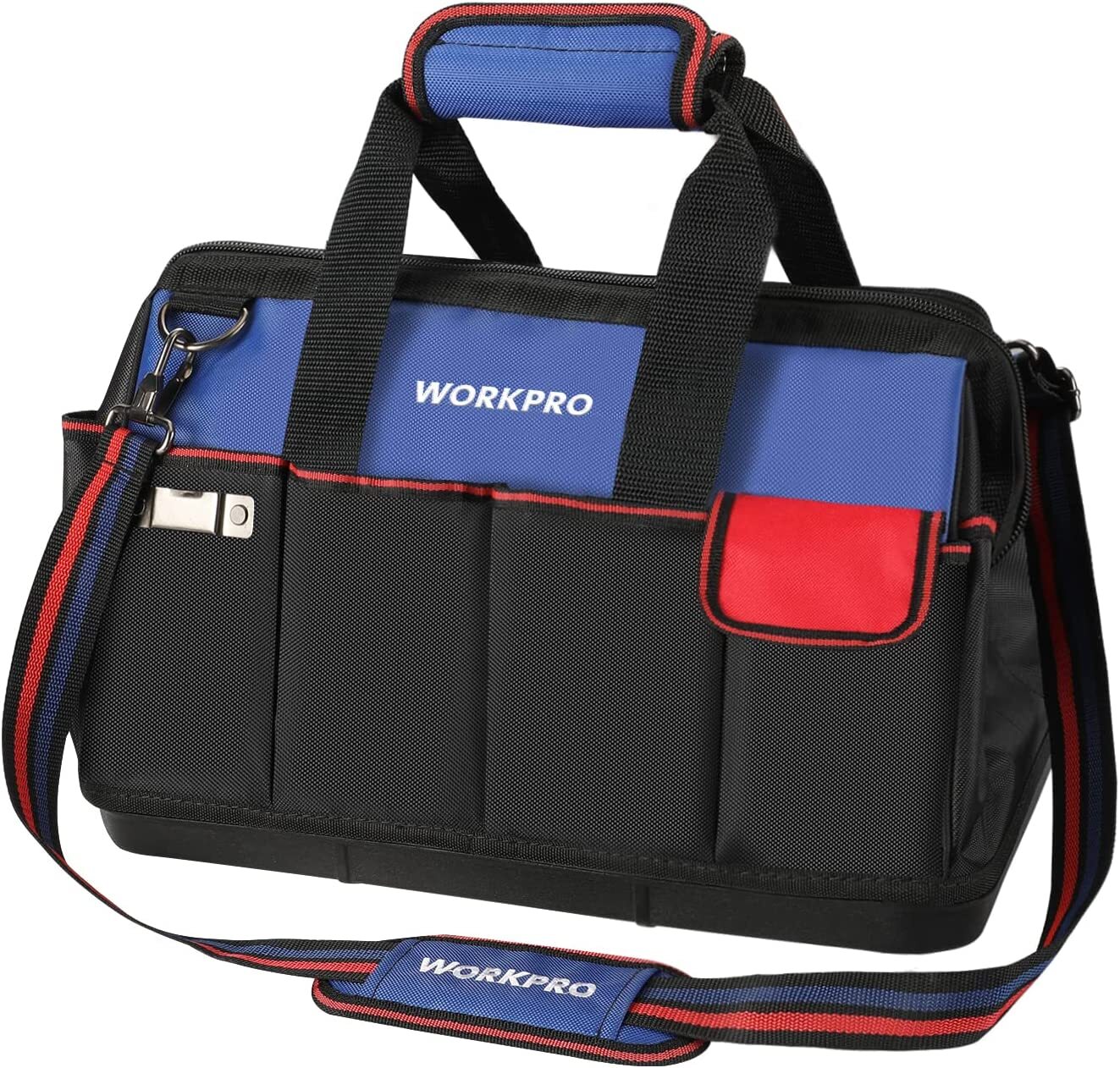 WORKPRO 18 Inch Tool Bag with Waterproof Molded Base Adjustable Shoulder Strap