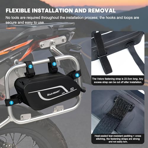 Motorcycle Waterproof Tool Bag With Airtight Zipper Compatible A Pair
